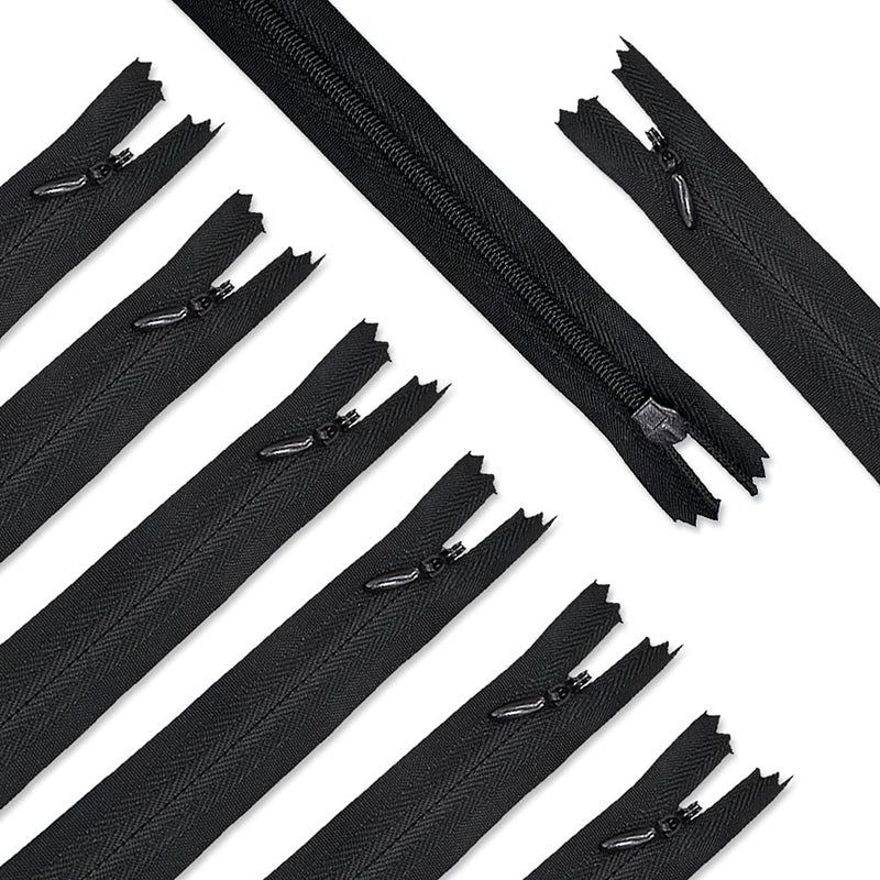 Renashed Nylon #3 Invisible Zippers 45pcs 21.5 Inch for Tailor Sewer Sewing Craft Crafter's Special Black - Image 1